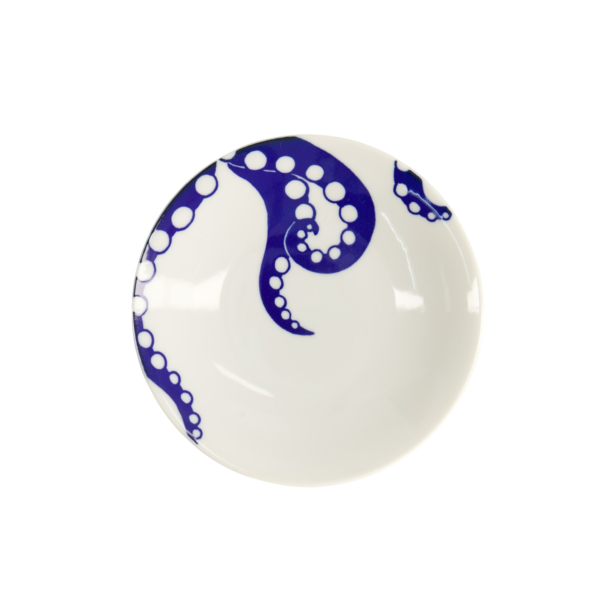 Octpus Kawaii tallerken, blå/hvid - Ø13,7 cm.